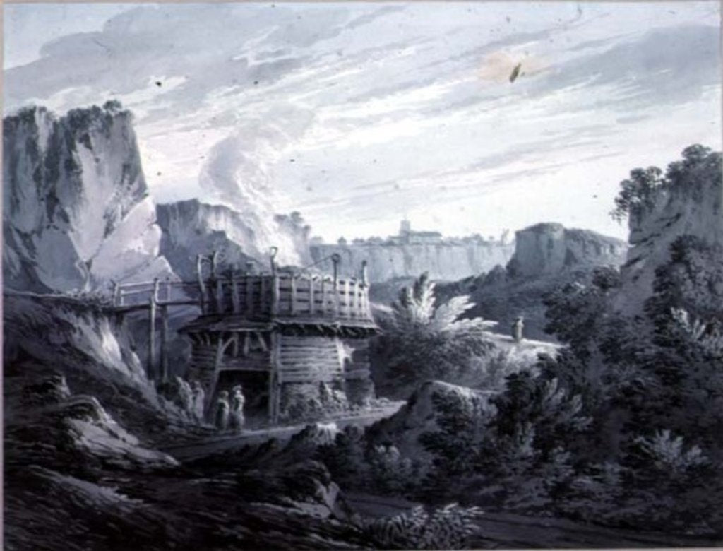 Detail of Landscape with a Lime Quarry by James Bourne