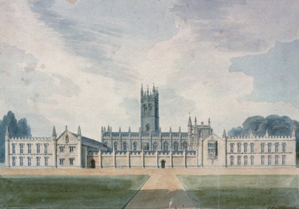 Detail of Magdalen College, Oxford, 1804 by John Buckler