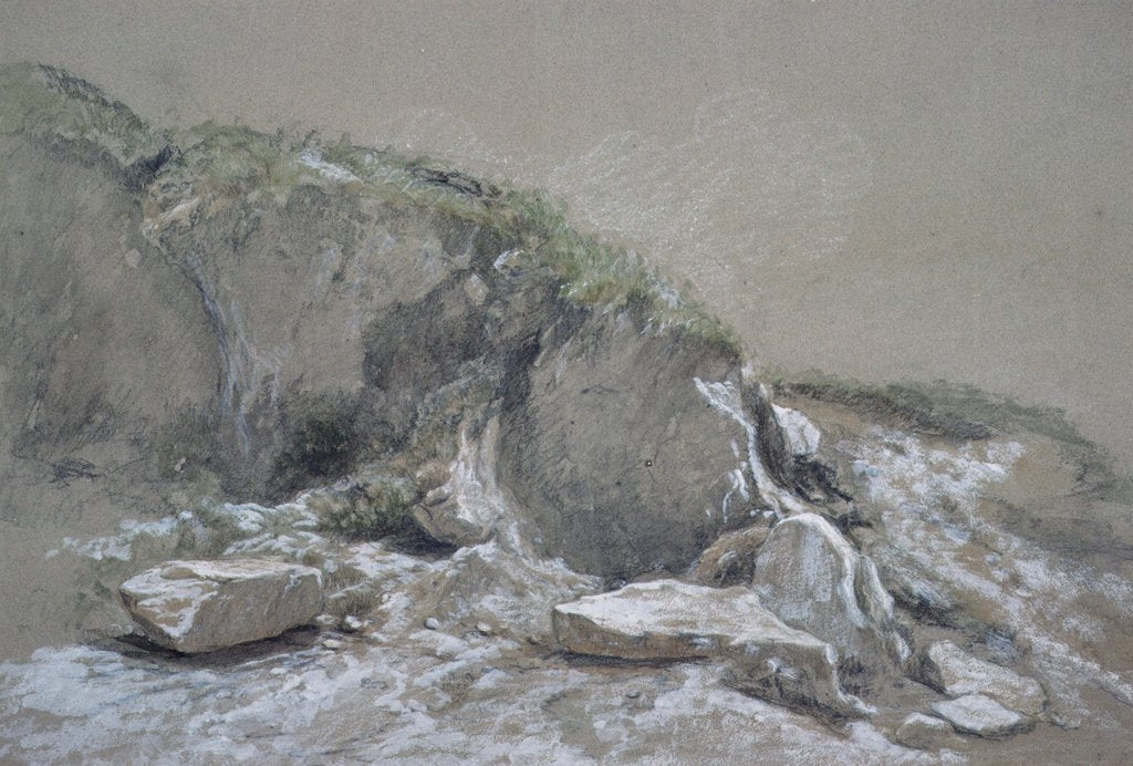 Detail of Rocks and Sea, Isle of Wight, by Augustus Wall Callcott