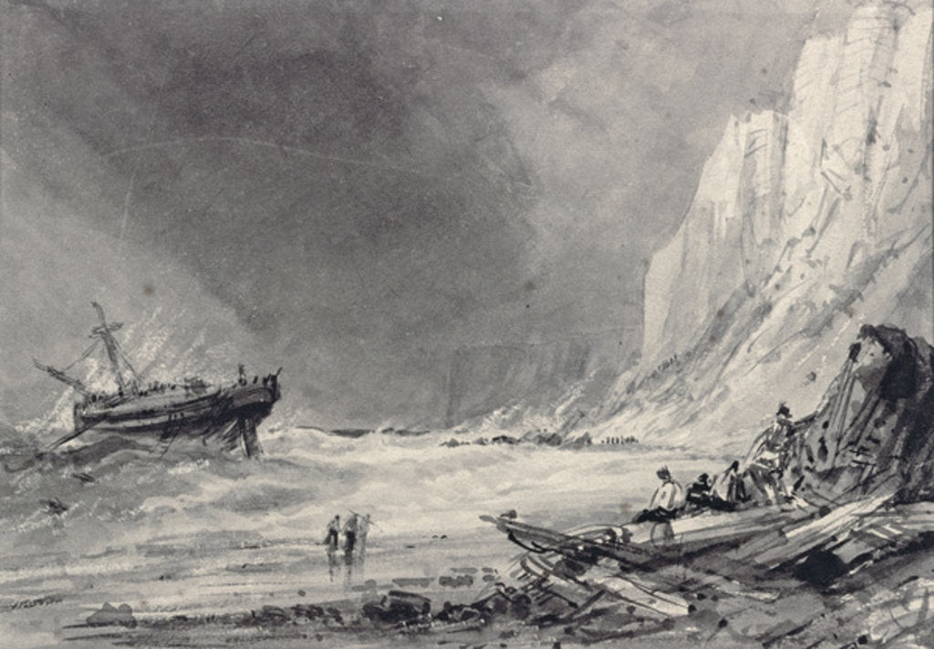 Detail of A Wreck off Speeton Cliffs, Yorkshire by Henry Barlow Carter