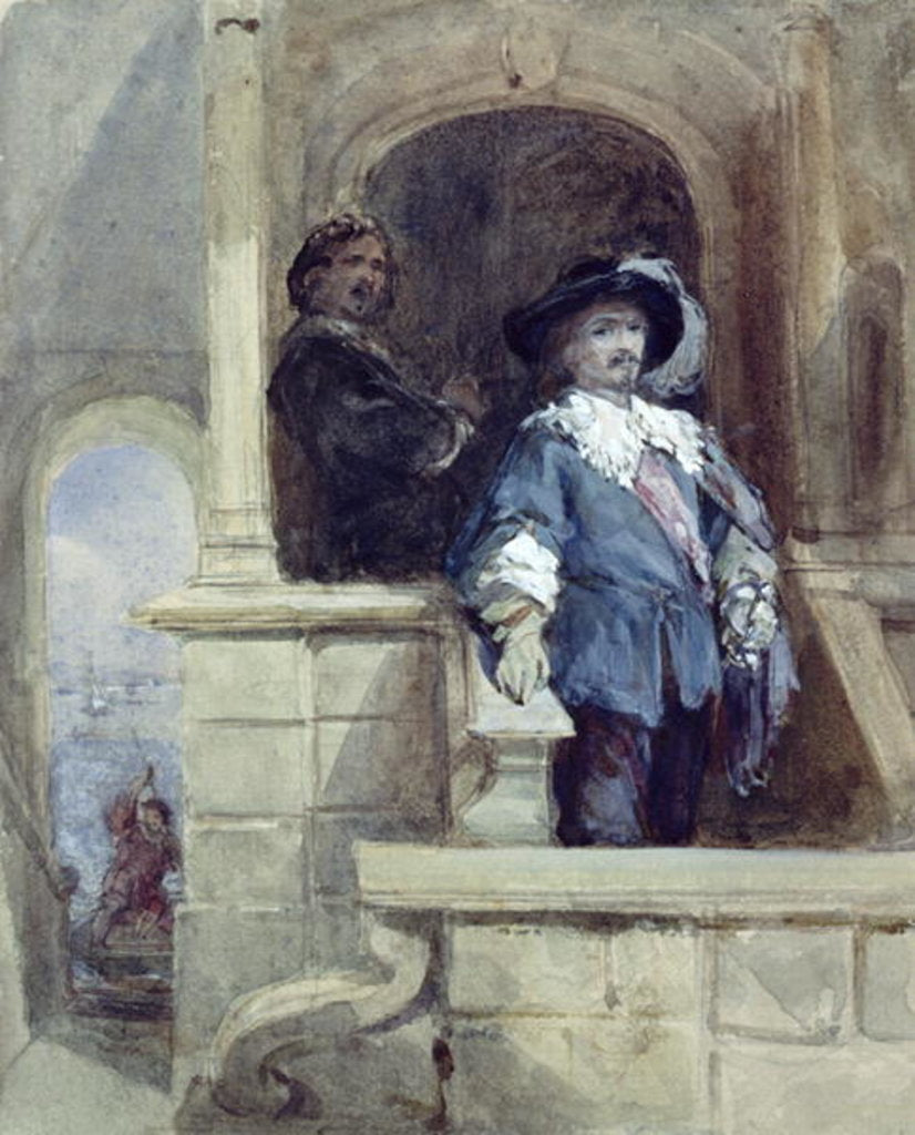 Detail of Sir Thomas Wentworth and John Pym at Greenwich, 1628 by George Cattermole