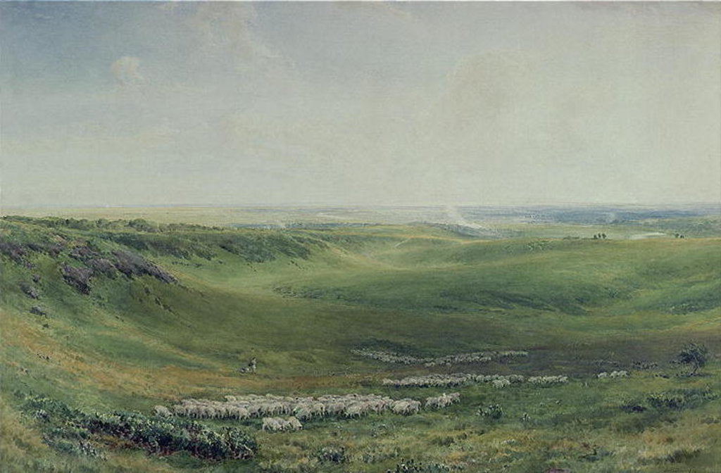 Detail of Wide Pastures, Sussex by Thomas Collier
