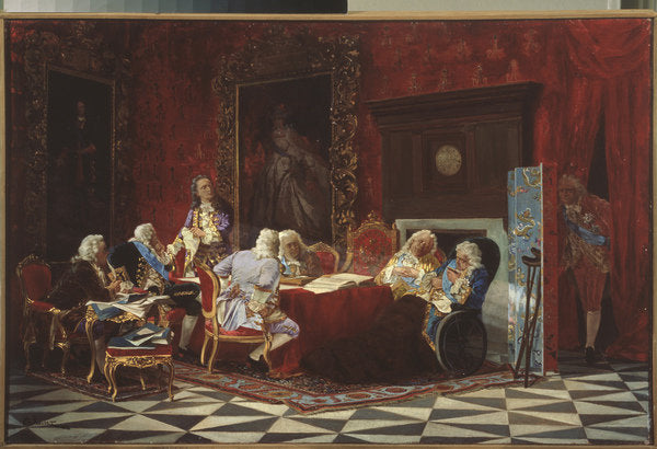 Detail of Artemy Volynsky at a Russian cabinet sitting, 1875 by Valeri Ivanovich Jacobi