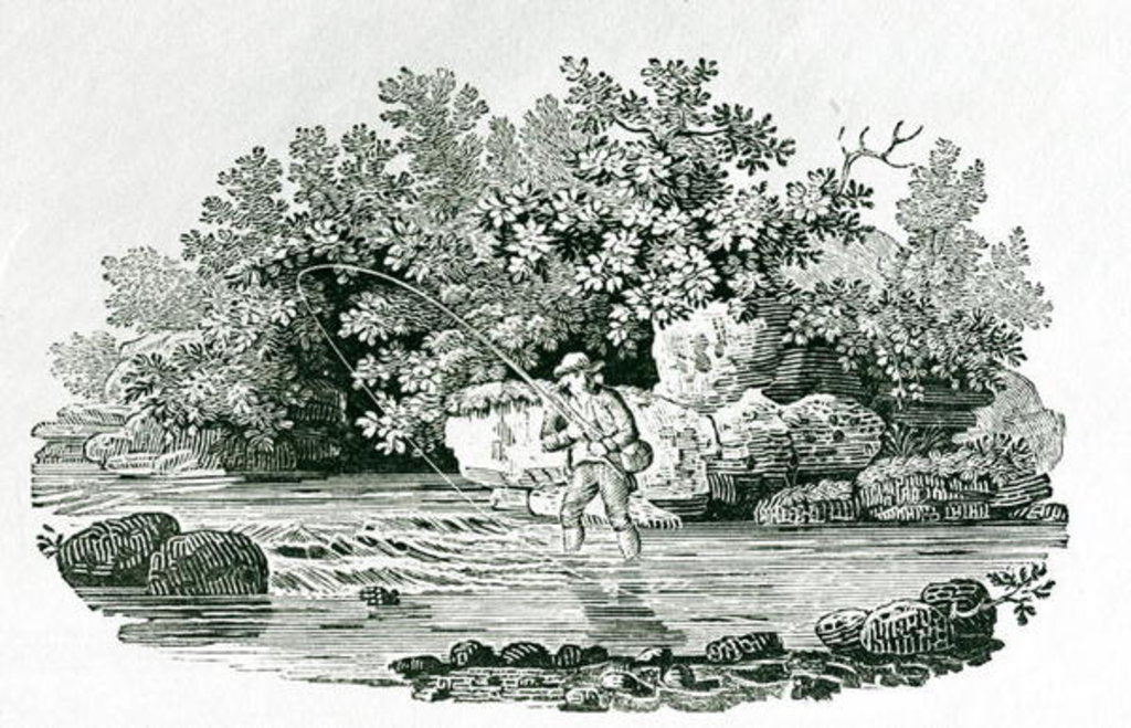 Detail of An Angler in a River Pool by Thomas Bewick
