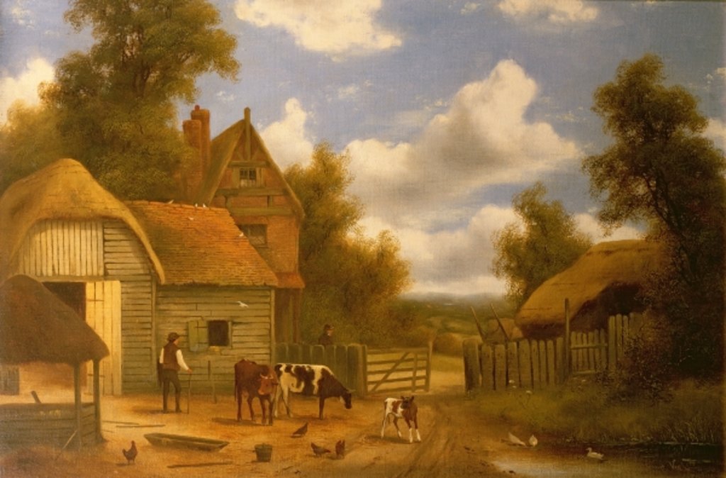 Detail of Farmyard Scene by Charles Vickers
