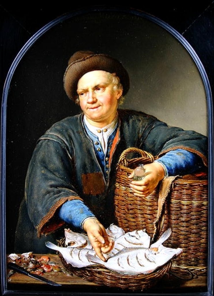 Detail of The Fish Seller by Willem van Mieris