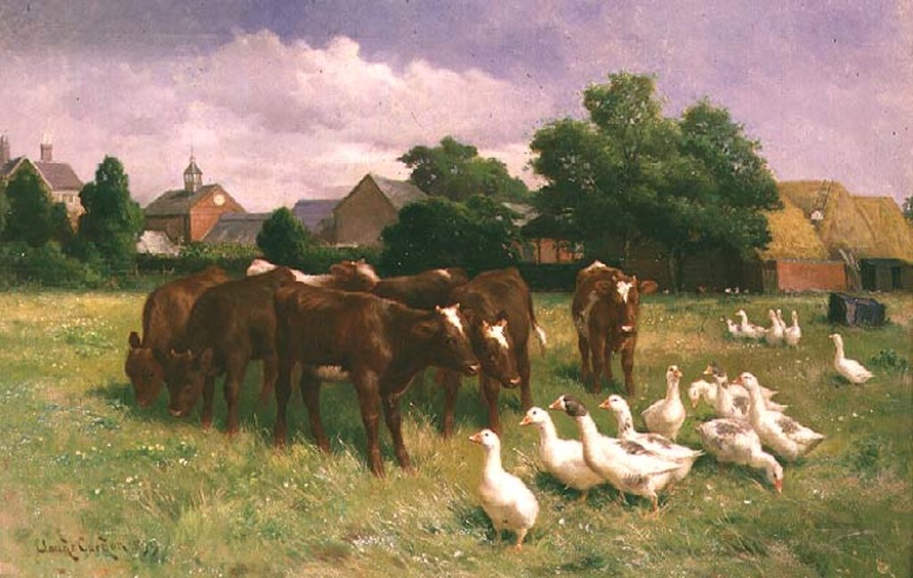 Detail of Cows and Ducks by Claude Cardon