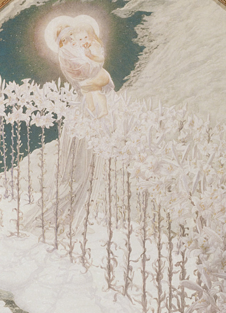 Detail of Virgin of the Lilies, 1899 by Carlos Schwabe