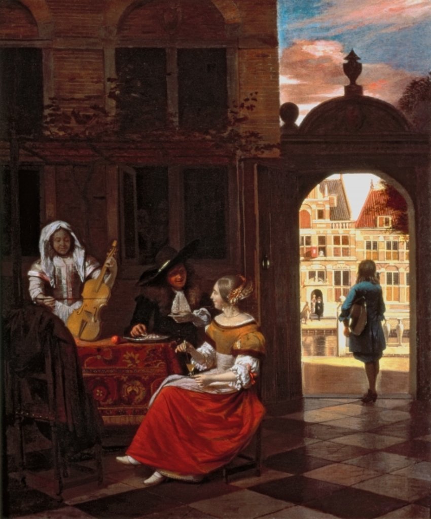 Detail of A Musical Party, 1677 by Pieter de Hooch