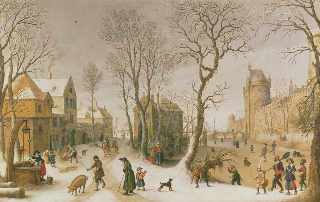 Detail of The Four Seasons: Winter by Sebastian Vrancx