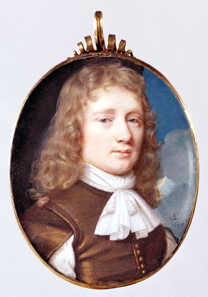 Detail of Miniature portrait of an Unknown Man, 1659 by Samuel Cooper
