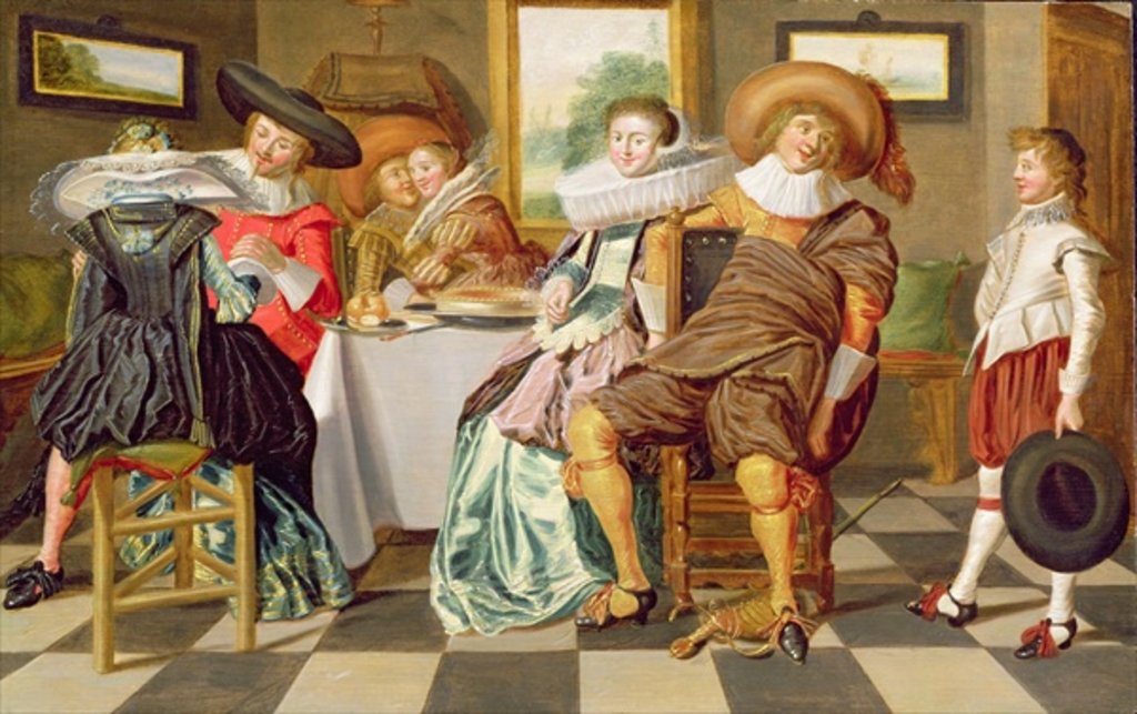 Detail of Elegant Figures Feasting at a Table by Dirck Hals