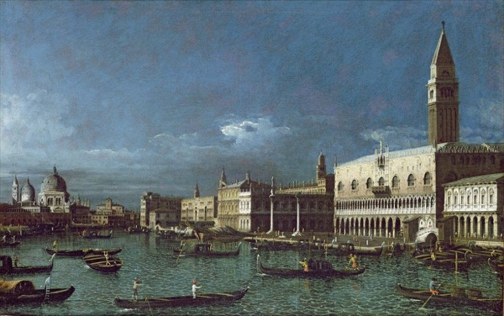 Detail of The Grand Canal with the Church of Santa Maria della Salute, 18th century by Bernardo Bellotto