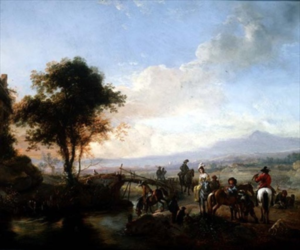 Detail of A Hawking Party by Philips Wouwermans or Wouwerman