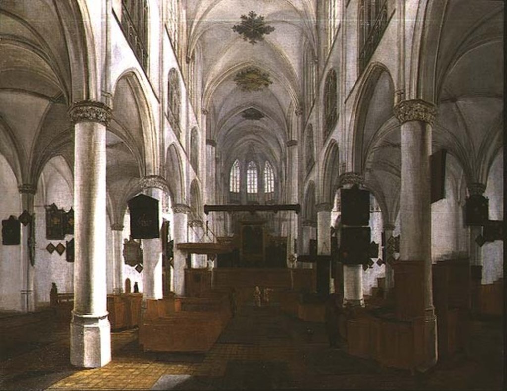 Detail of An Interior of the Church of St. Gertrud in Bergen Op Zoom, c.1650 by Dutch School