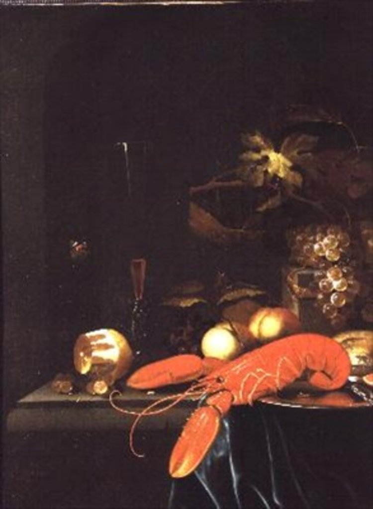 Detail of Still Life of Fruit with a Lobster by Johannes Borman