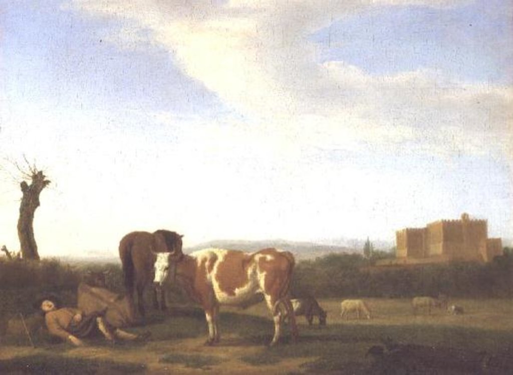 Detail of Landscape with Cattle and a Pollarded Tree, 1658 by Adriaen van de Velde