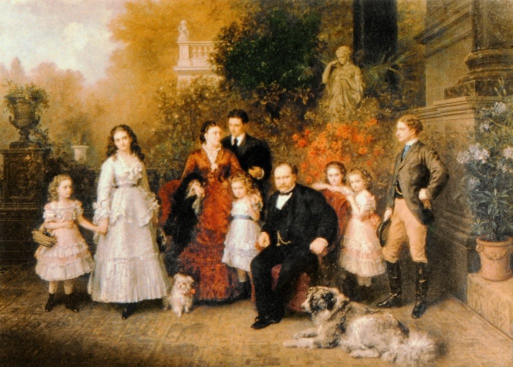 Detail of Family of the Businessman B. H. Strousberg by Ludwig Knaus