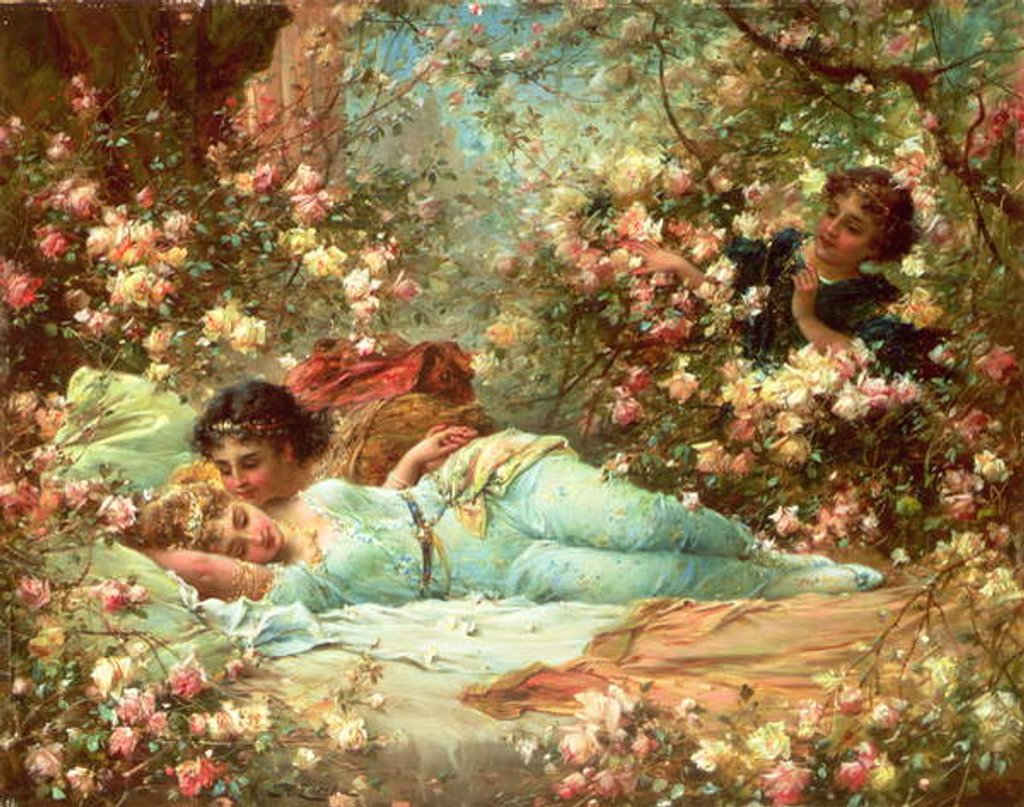 Detail of The Rose Bower by Hans Zatzka
