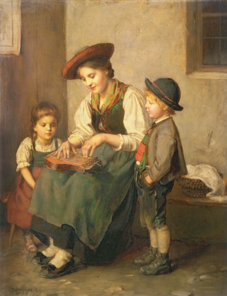 Detail of The Zither Player by Franz von Defregger