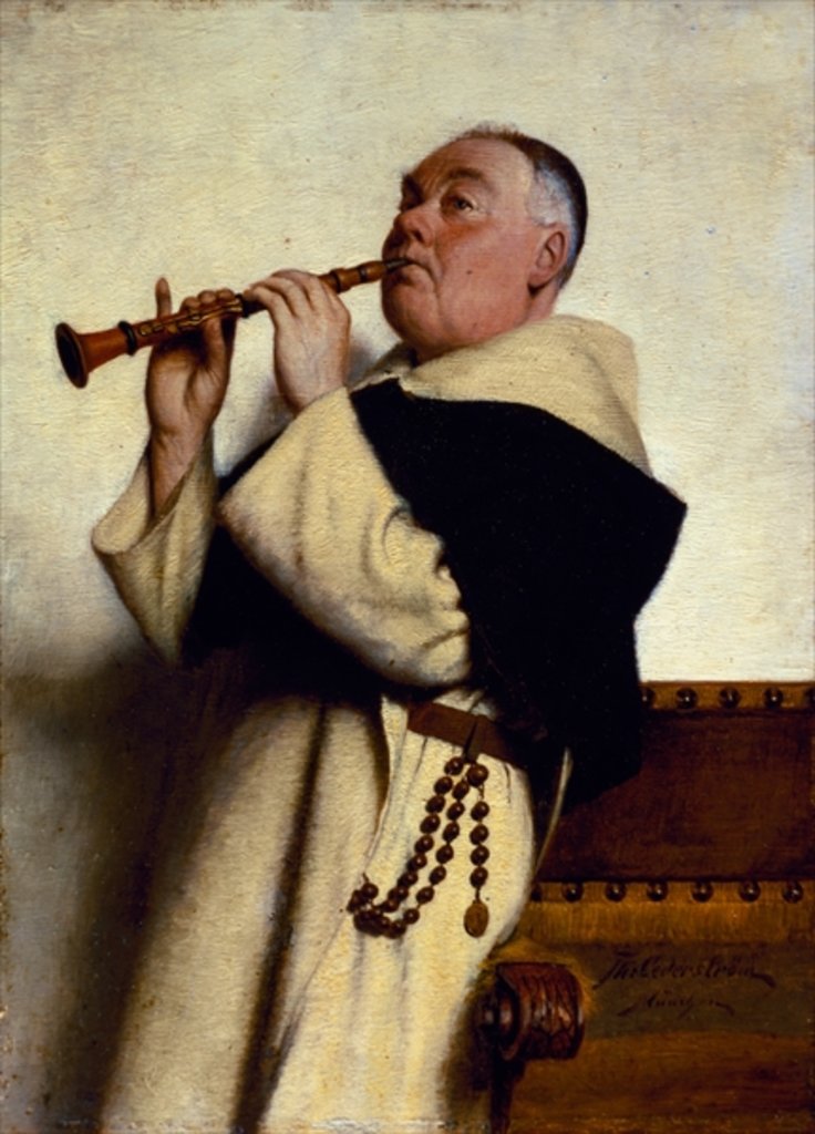 Detail of Monk Playing a Clarinet by Ture Nikolaus Cederstrom