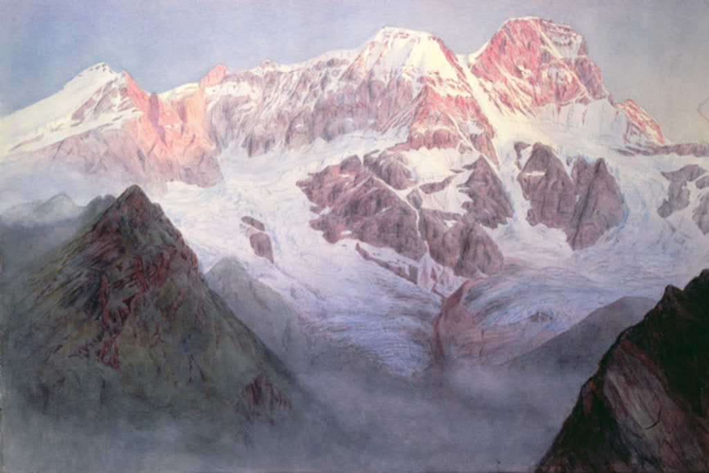 Detail of Monte Rosa at Sunrise from above Alagna by Alfred Gibson William