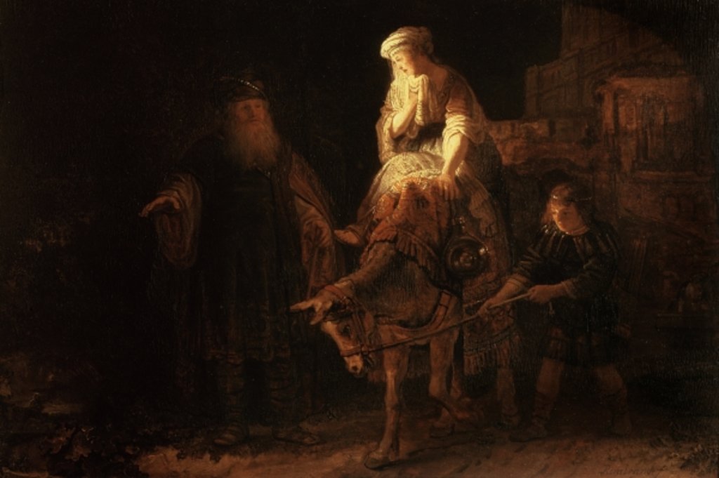 Detail of The Departure of the Shemanite Wife by Rembrandt Harmensz. van Rijn