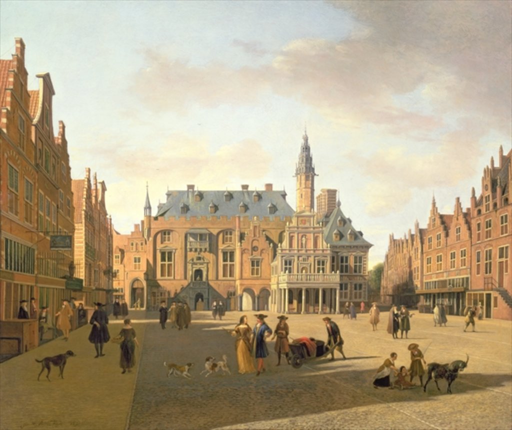 Detail of View of the Grote Markt in Haarlem by Gerrit Adriaensz Berckheyde