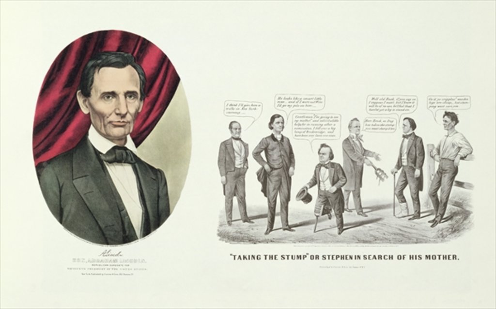 Detail of Hon. Abraham Lincoln, 16th President of the United States, 1860 by N. and Ives J.M. Currier