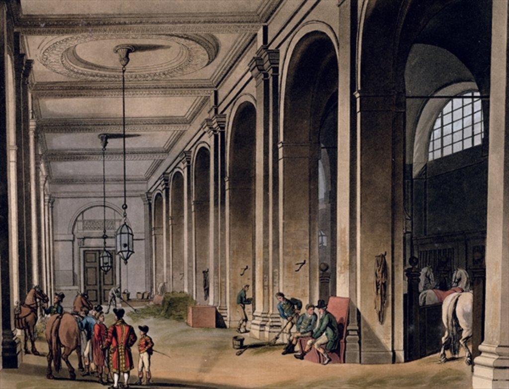 Detail of Kings Mews, Charing Cross from Ackermann's 'Microcosm of London' by T. & Pugin A.C.(1762-1832) Rowlandson