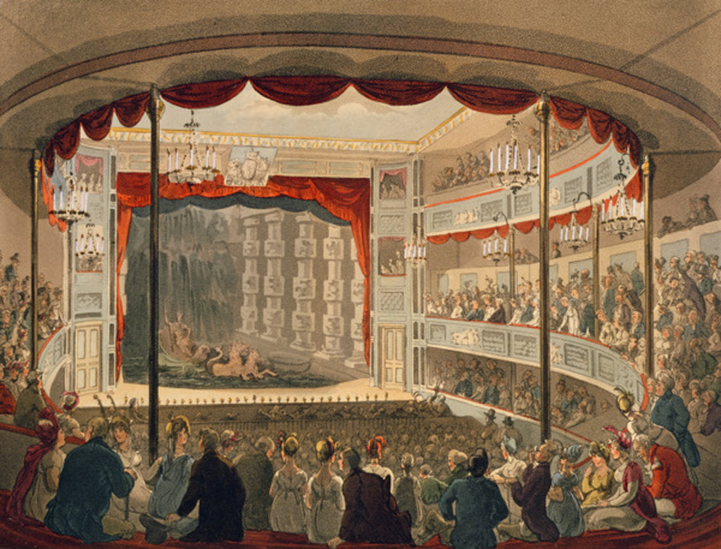 Detail of Sadlers Wells Theatre from Ackermann's 'Microcosm of London' by T. & Pugin A.C.(1762-1832) Rowlandson