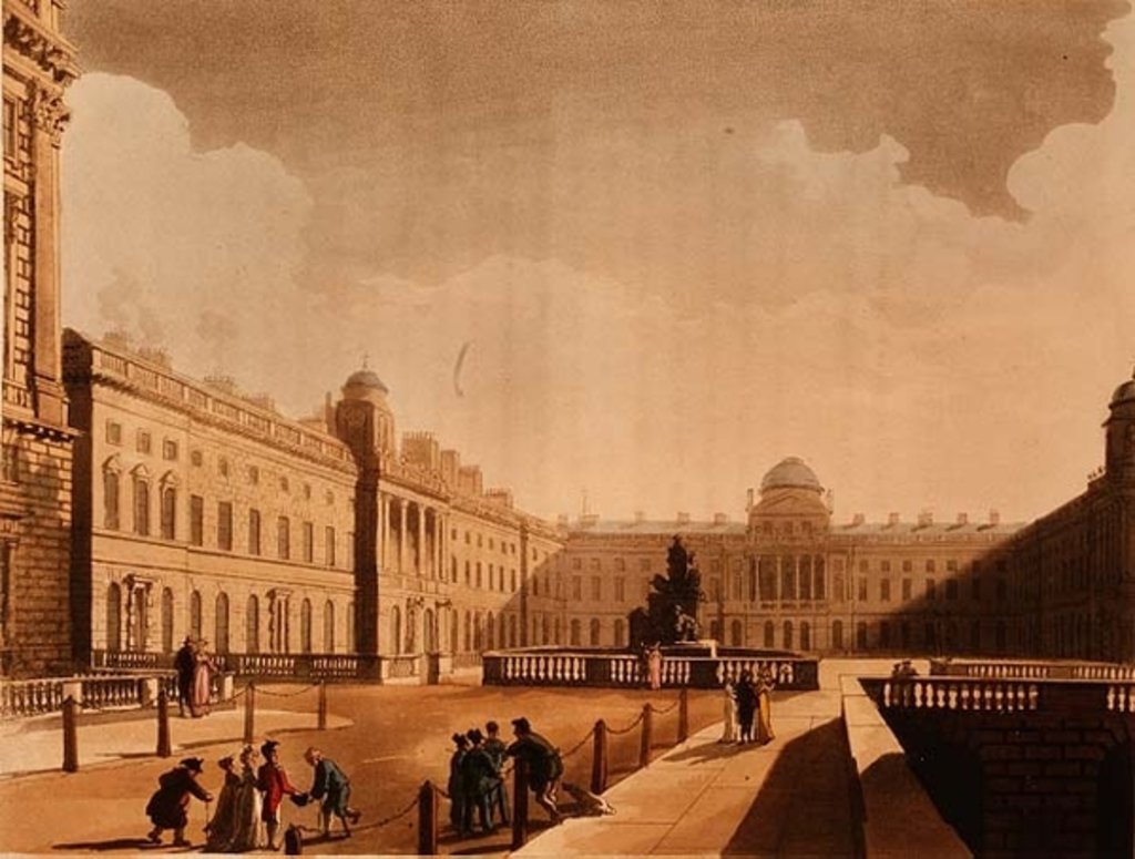 Detail of Somerset House, the Strand from Ackermann's 'Microcosm of London' Vol III, Published in 1809 by Thomas Rowlandson