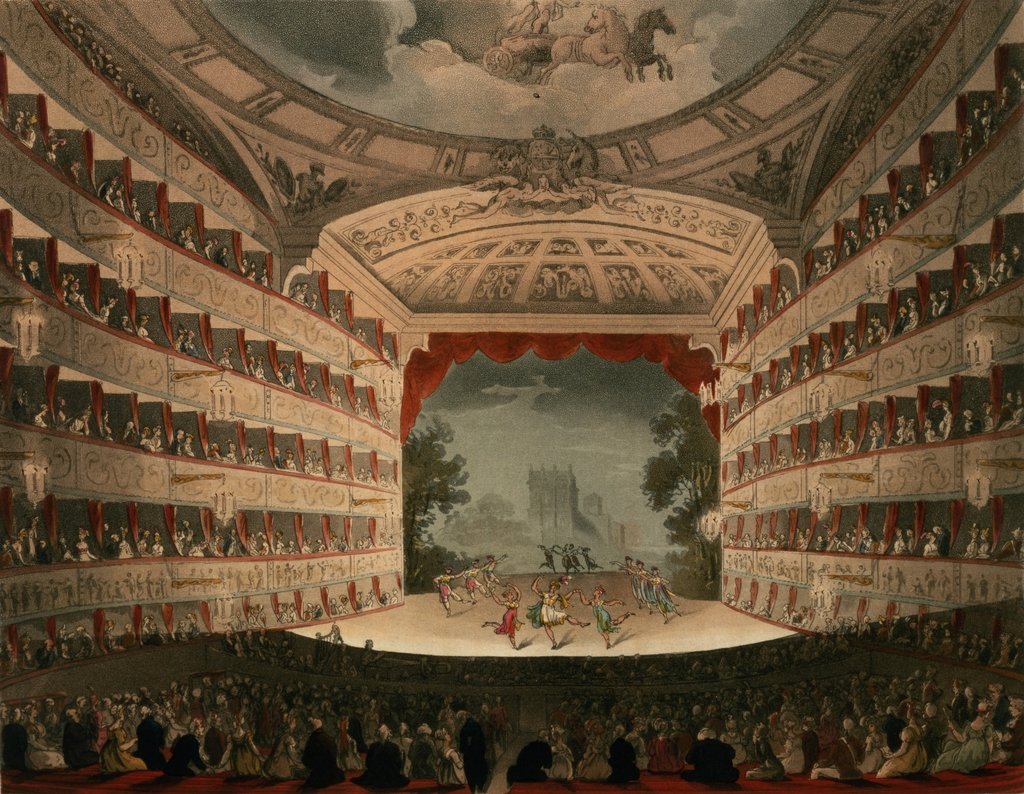 Detail of New Covent Garden Theatre, 1810 by T. & Pugin A.C. (1762-1832) (after) Rowlandson
