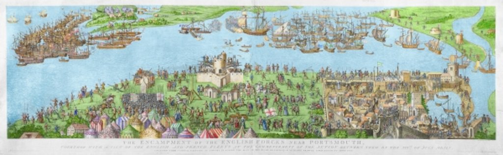 Detail of The Encampment of the English Forces near Portsmouth during the Battle of the Solent, 1778 by James (after) Basire