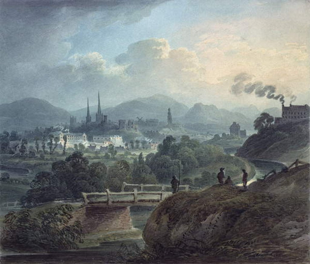 Detail of View of Shrewsbury across the Severn by English School