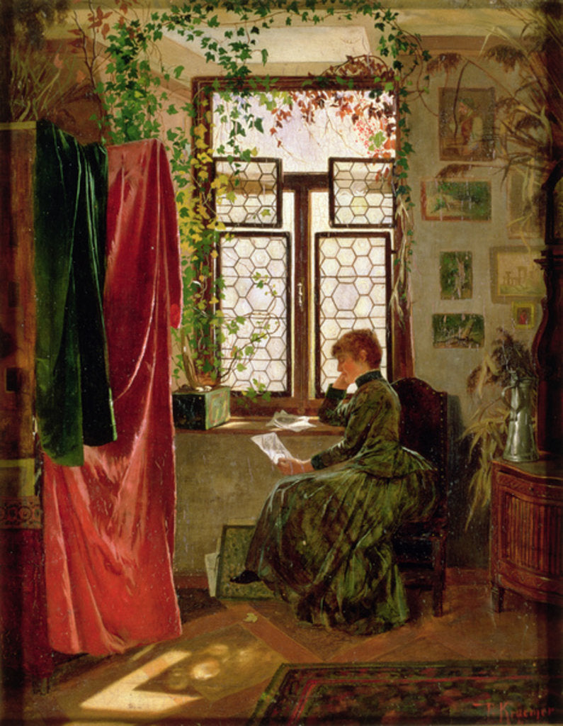 Detail of Reading the letter by Peter Kraemer