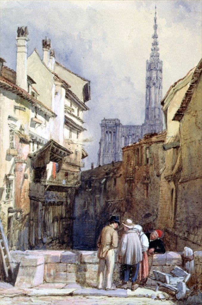 Detail of A Canal at Strasbourg by William Clarkson Stanfield