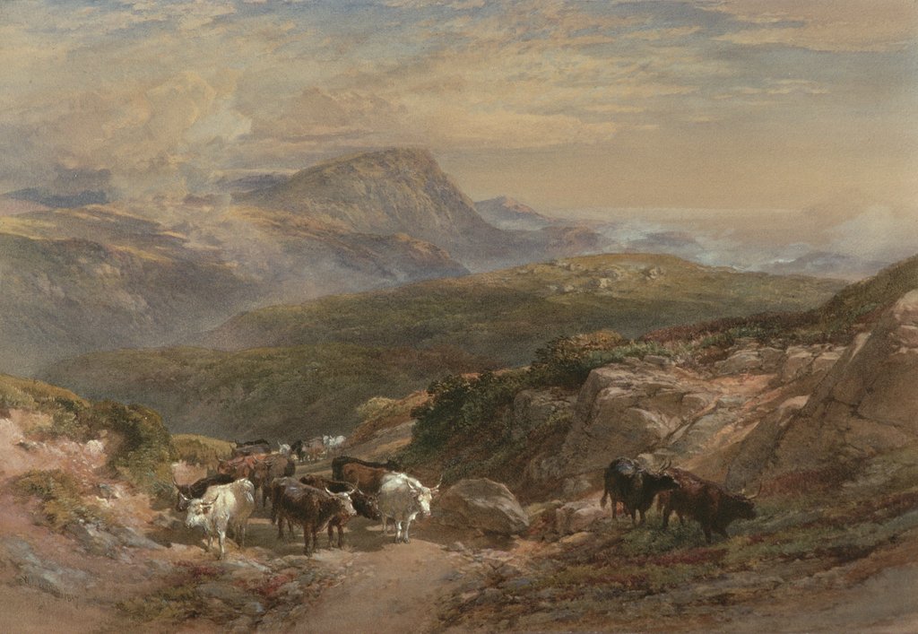Detail of Scene in the Highlands, 19th century by William Leighton Leitch