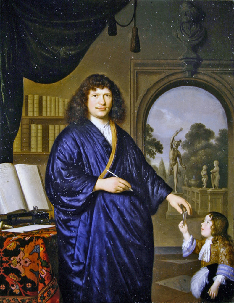 Detail of A portrait of a gentleman, 1678 by Pieter van Slingelandt