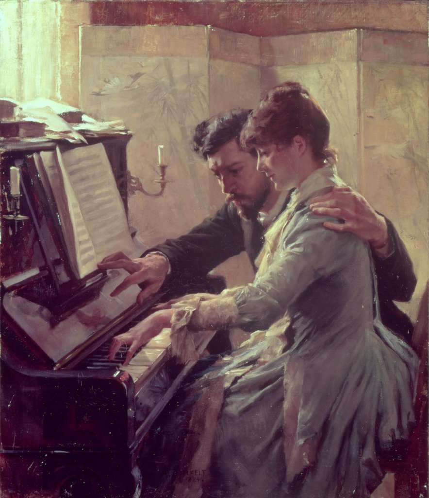 Detail of At the Piano by Albert Gustaf Aristides Edelfelt