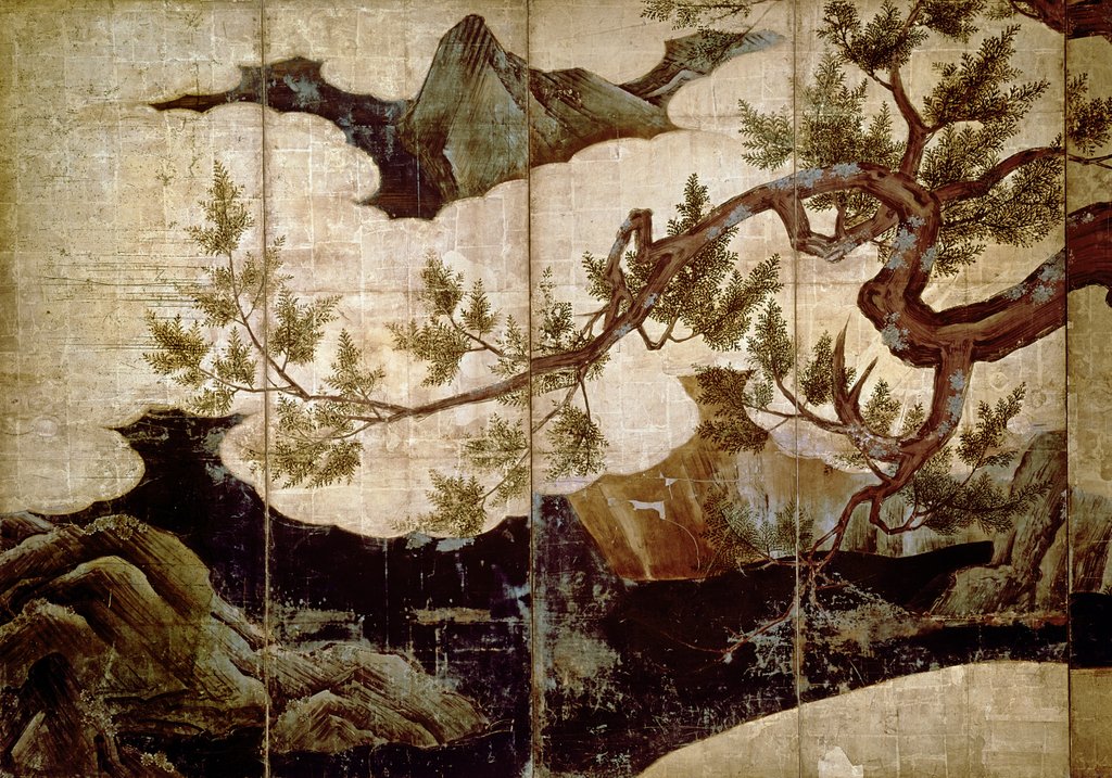 Detail of Cypress by Kano Eitoku, Muromanchi period by Eitoku Kano