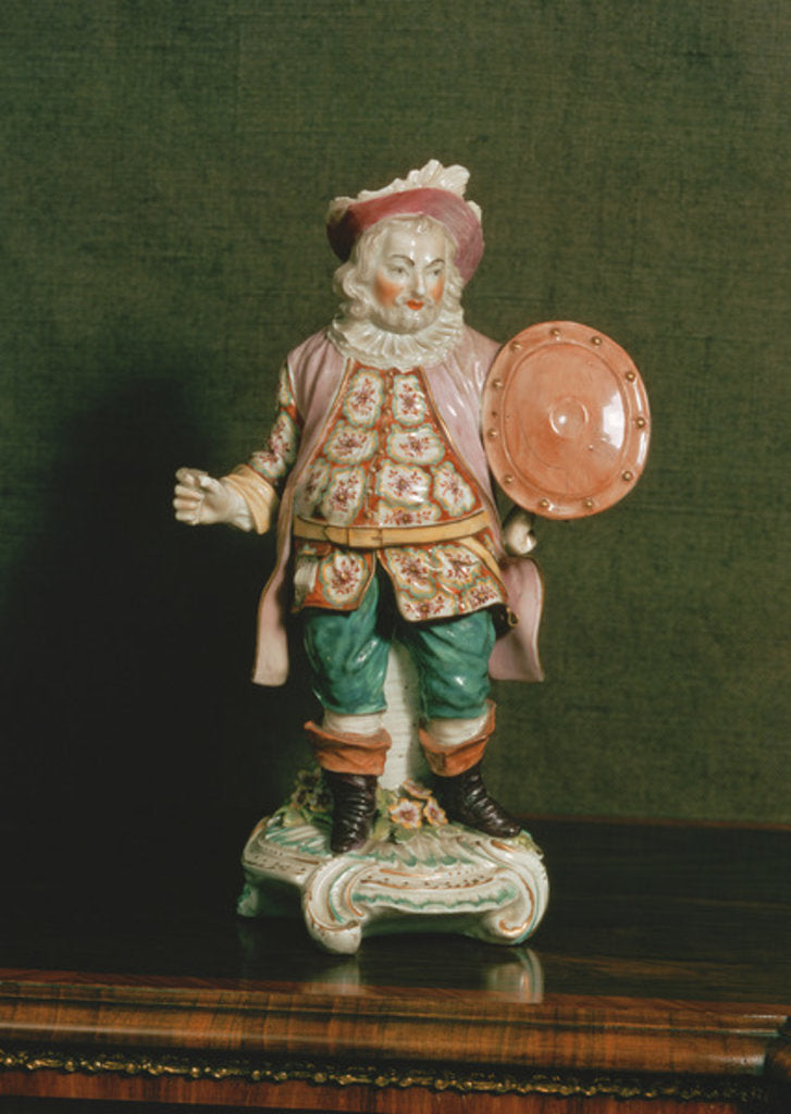 Detail of A Derby figure of Falstaff by School English