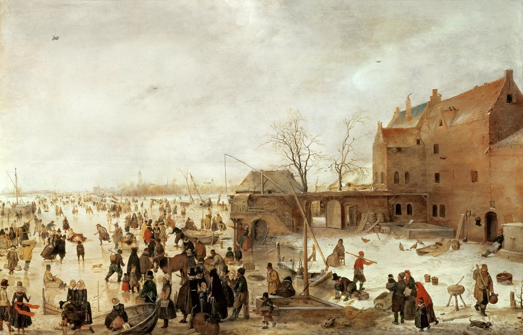 Detail of A Scene on the Ice near a Town, c.1615 by Hendrik Avercamp