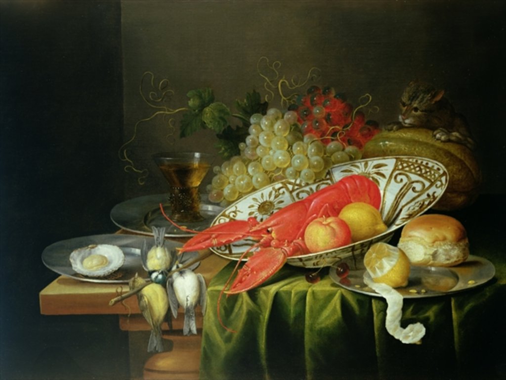 Detail of Still Life of Oysters and Lobsters by Reynier van Gherwen
