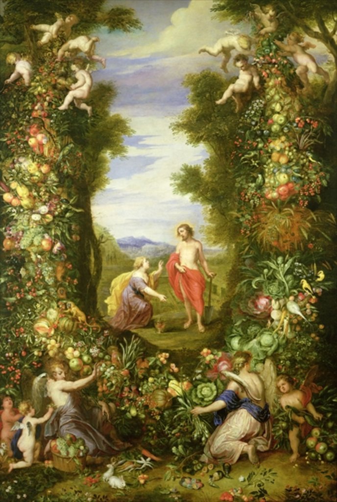 Detail of Christ and Mary Magdalene by Jan the Elder Brueghel