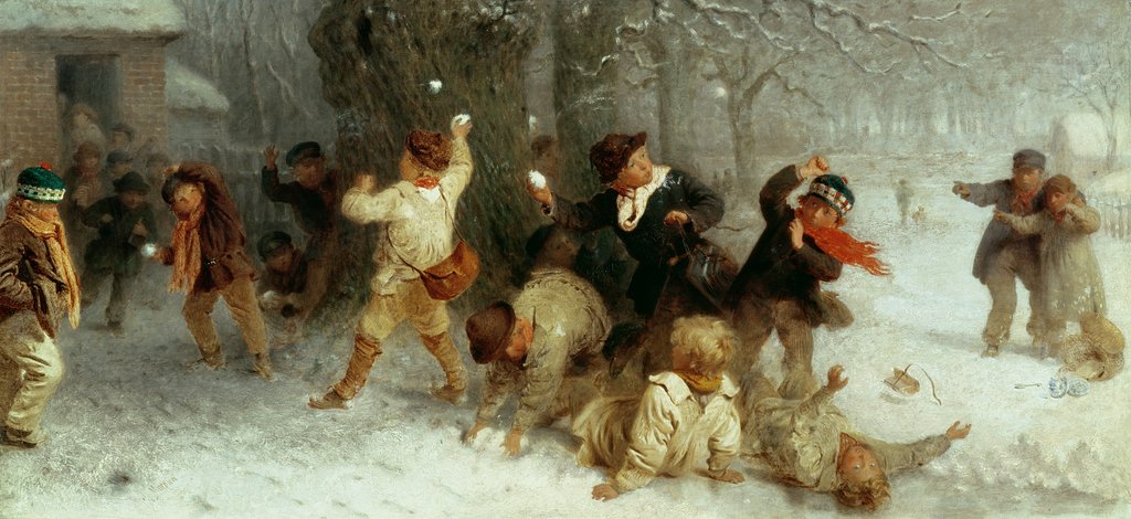 Detail of Snowballing, 1865 by John Morgan