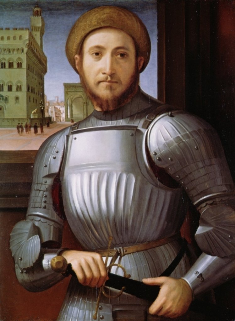 Detail of Portrait of a Man in Armour, c.1510 by Francesco Granacci