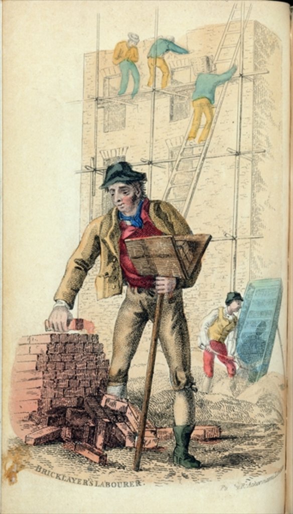 Detail of The Bricklayer's Labourer from Ackermann's 'World in Miniature' by Frederic Shoberl