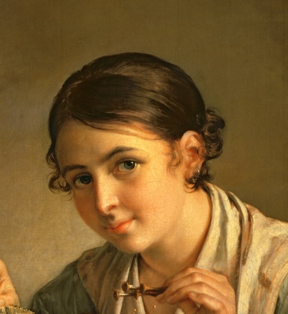 Detail of The Lacemaker, 1823 by Vasili Andreevich Tropinin