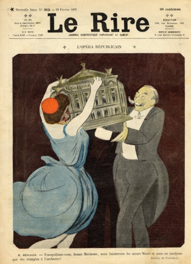 Detail of Cartoon of the composer Andre Messager by Leonetto Cappiello